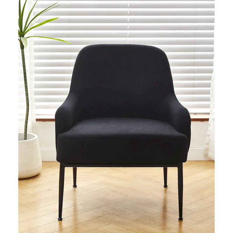 Mid-Century Velvet Accent Chair with Slope Arms 35