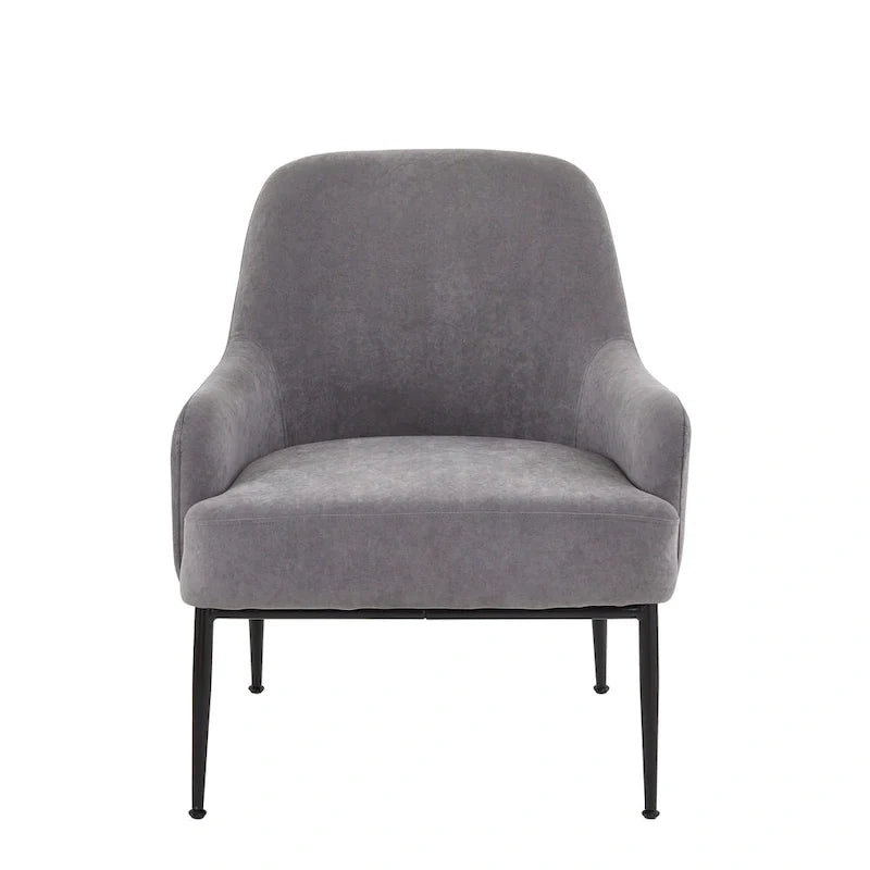 Mid-Century Velvet Accent Chair with Slope Arms