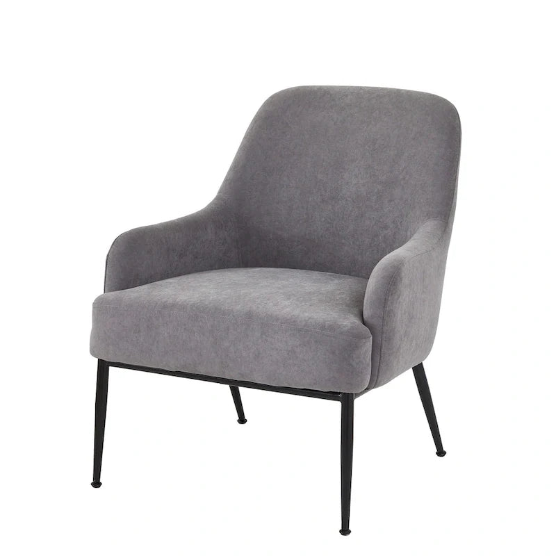 Mid-Century Velvet Accent Chair with Slope Arms