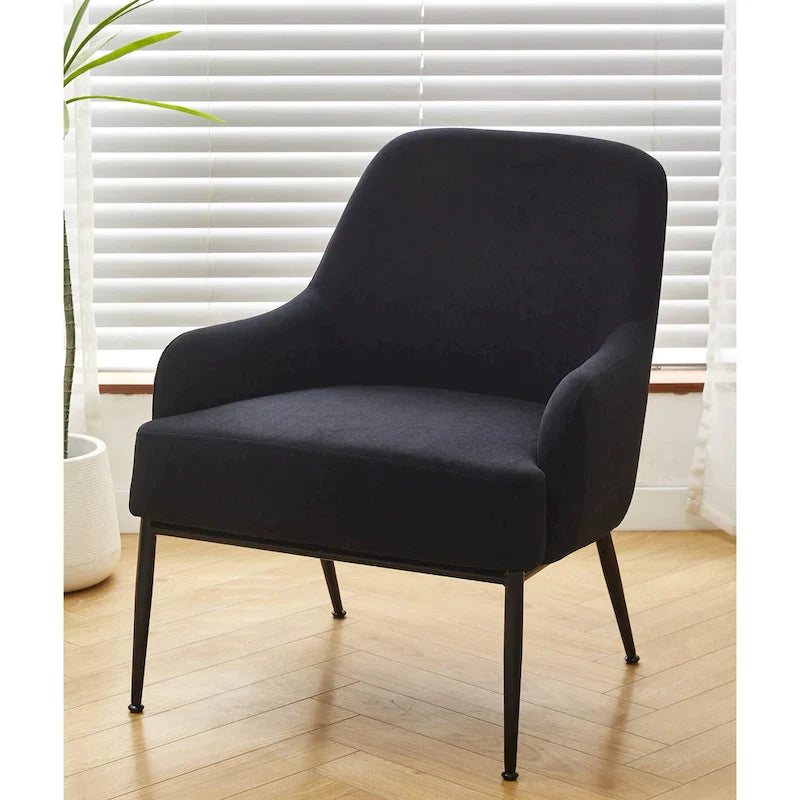 Mid-Century Velvet Accent Chair with Slope Arms 13