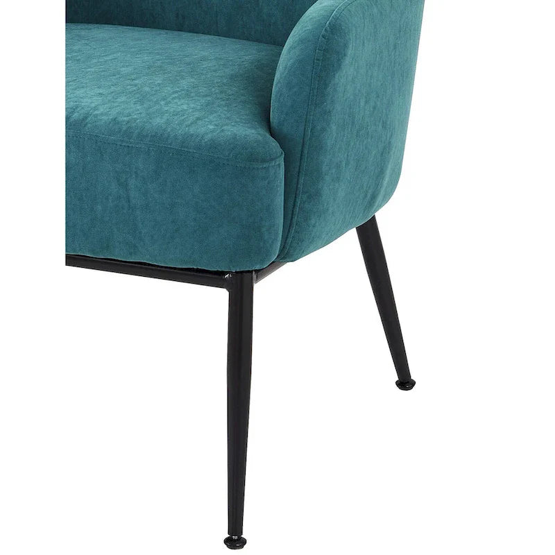 Mid-Century Velvet Accent Chair with Slope Arms 19