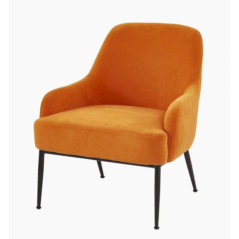 Mid-Century Velvet Accent Chair with Slope Arms 26