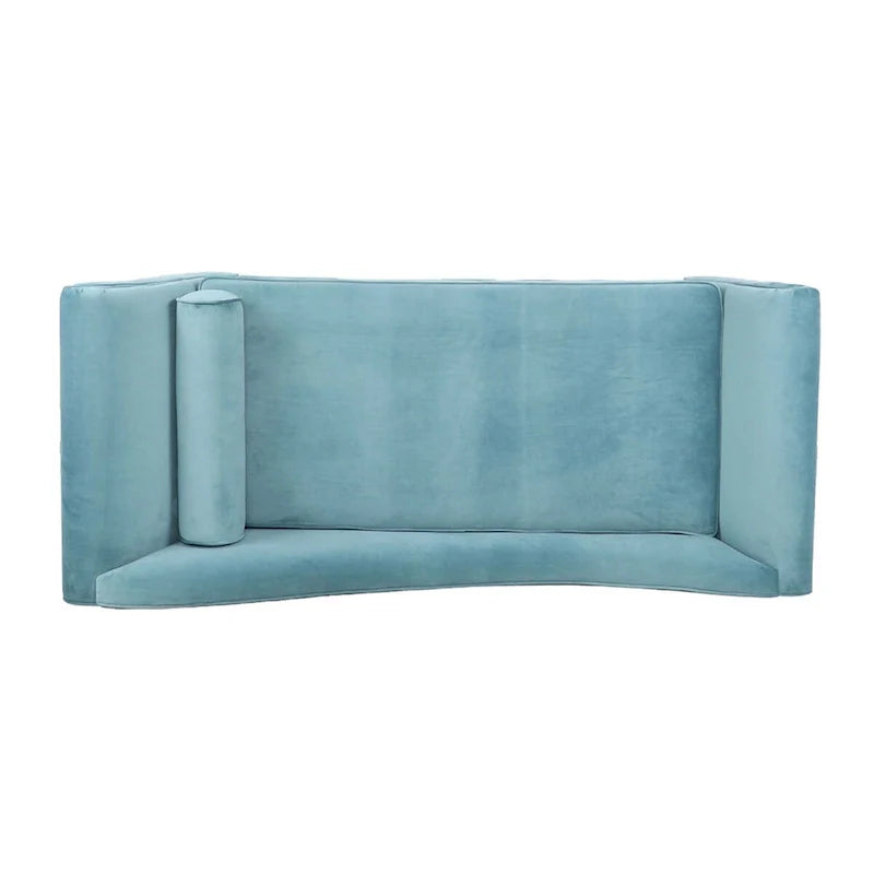 Upholstered Indoor Chaise Lounge Chair with Scroll Arms, Reclining Feature, Rolled Accent Pillow, and Sturdy Solid Wood Legs 8