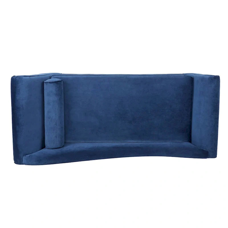 Upholstered Indoor Chaise Lounge Chair with Scroll Arms, Reclining Feature, Rolled Accent Pillow, and Sturdy Solid Wood Legs 17