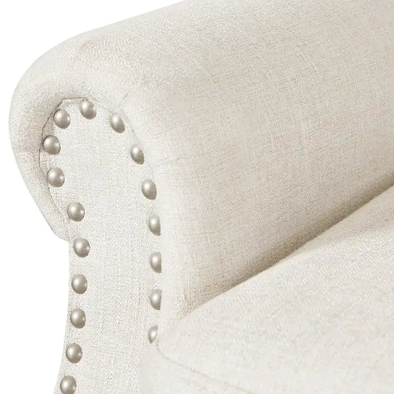 COZYMAN Contemporary Upholstered Armchair Set of 2 - Solid Wood Accent Chairs in Fabric/Faux Leather for Living Room 5