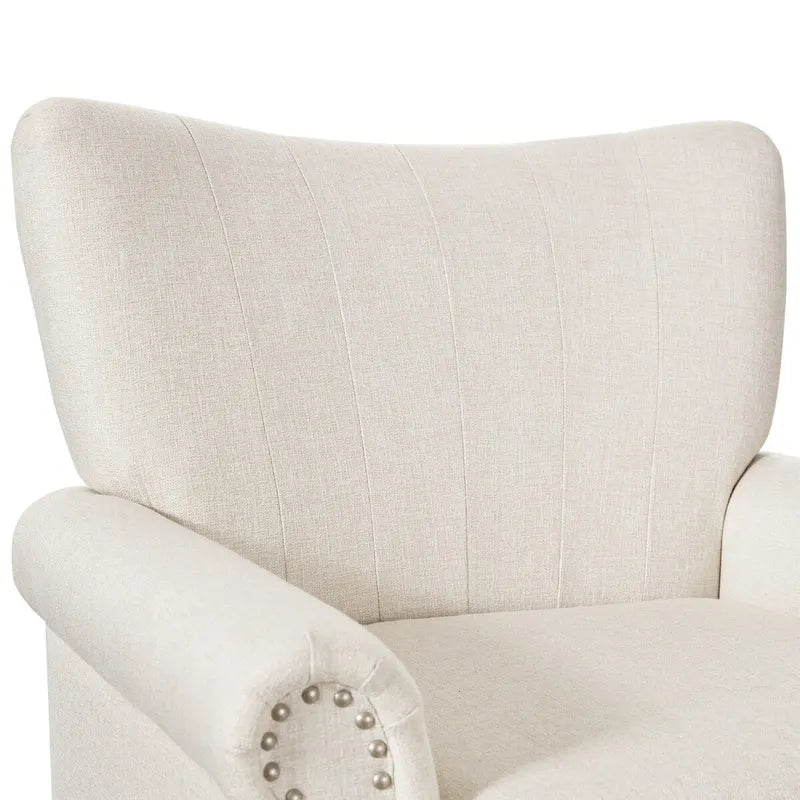 COZYMAN Contemporary Upholstered Armchair Set of 2 - Solid Wood Accent Chairs in Fabric/Faux Leather for Living Room 7