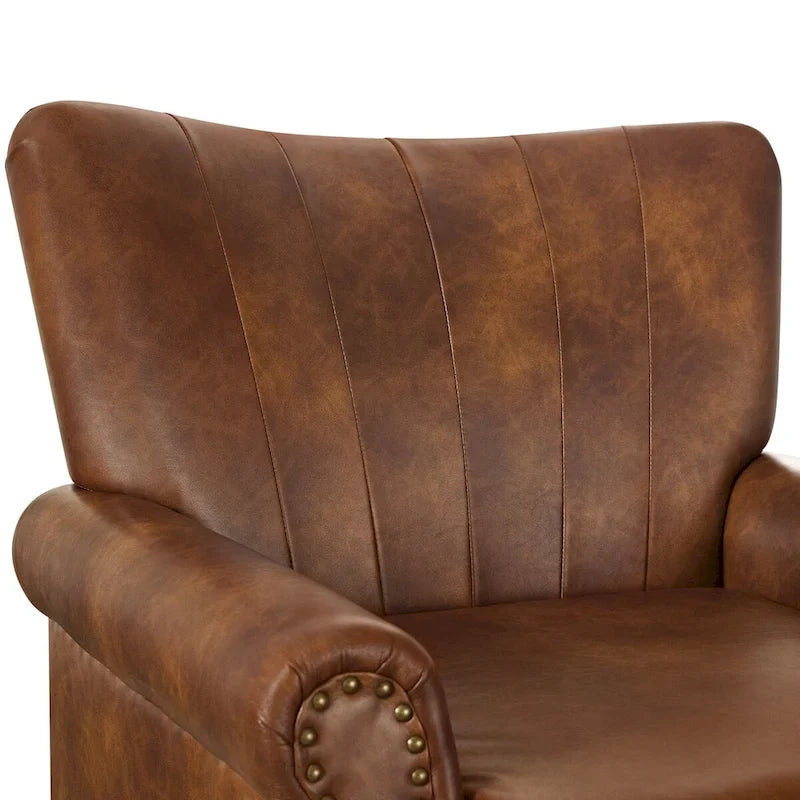 COZYMAN Contemporary Upholstered Armchair Set of 2 - Solid Wood Accent Chairs in Fabric/Faux Leather for Living Room 14