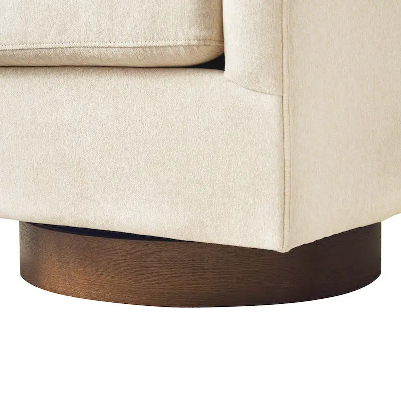 LUE BONA Contemporary Upholstered Wooden Barrel Swivel Accent Chair for Living Room 7