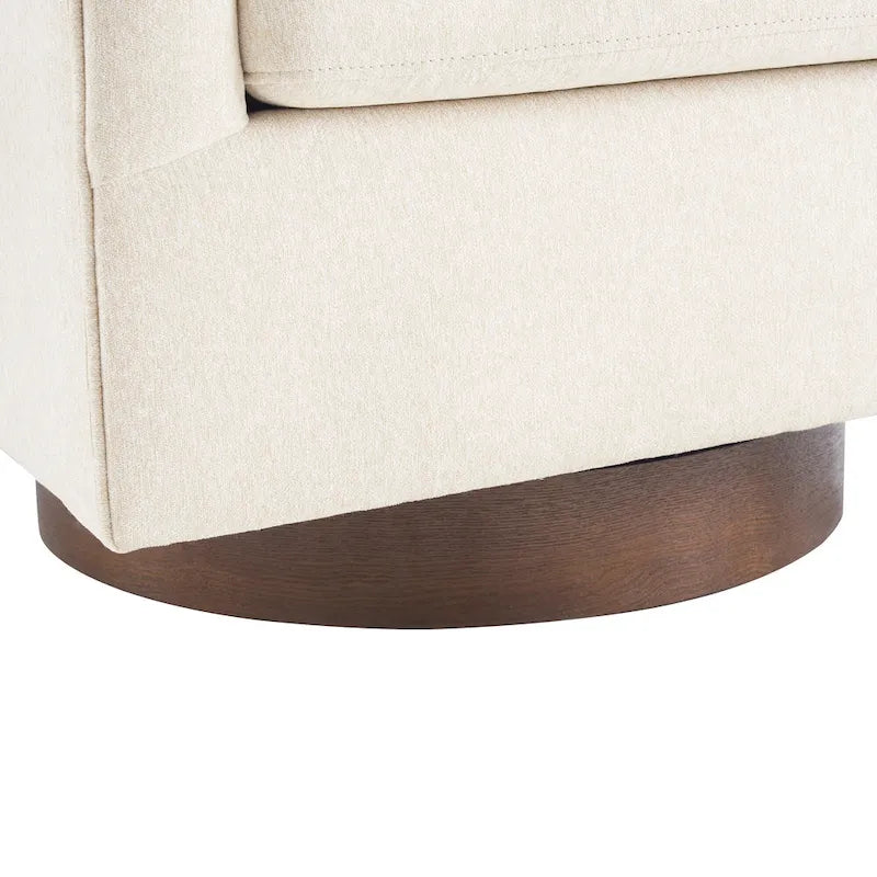 LUE BONA Contemporary Upholstered Wooden Barrel Swivel Accent Chair for Living Room 14