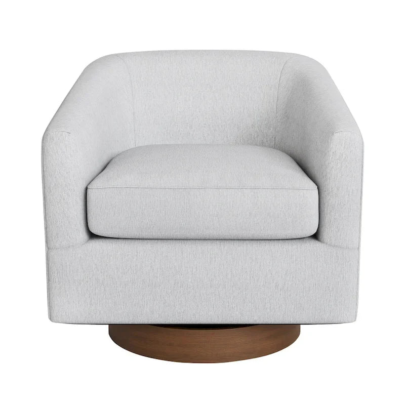 LUE BONA Contemporary Upholstered Wooden Barrel Swivel Accent Chair for Living Room 16
