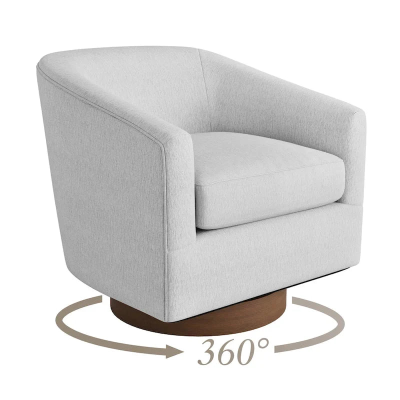 LUE BONA Contemporary Upholstered Wooden Barrel Swivel Accent Chair for Living Room 17
