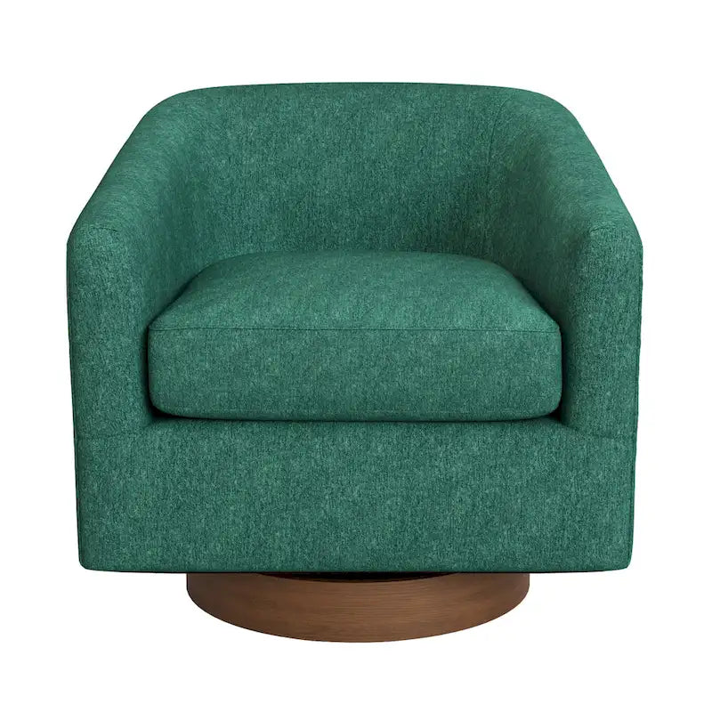 LUE BONA Contemporary Upholstered Wooden Barrel Swivel Accent Chair for Living Room 23