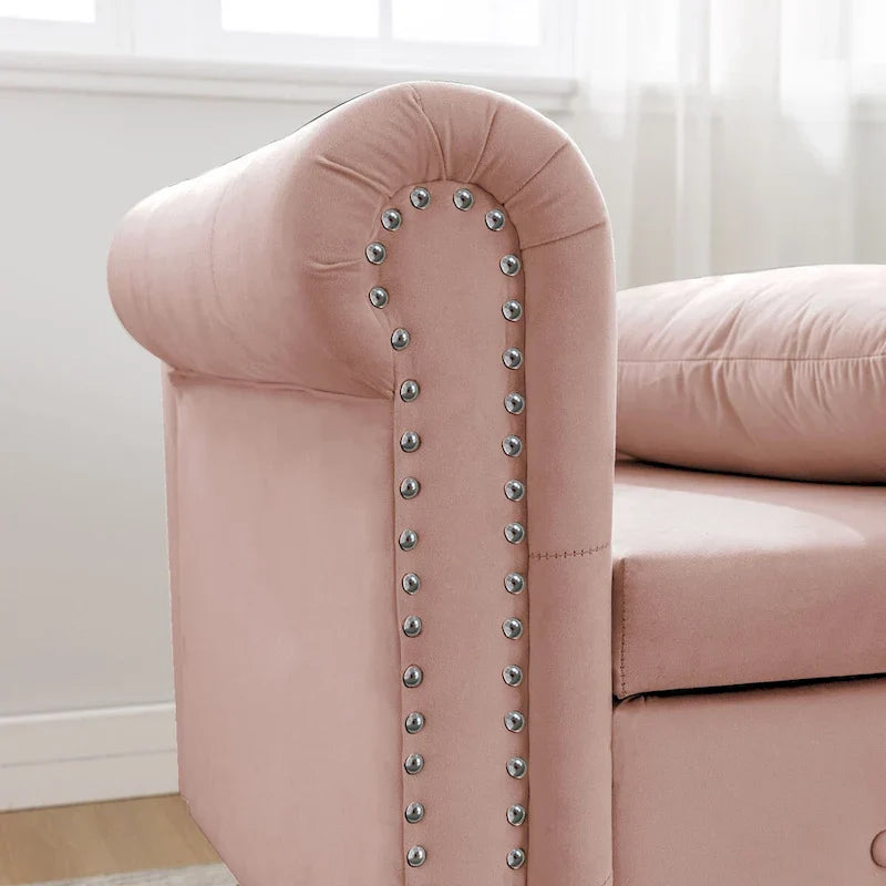 Modern Upholstered Chaise Lounge Chair with Storage & Pillow - Ideal for Bedroom Relaxation and Sleeping 18