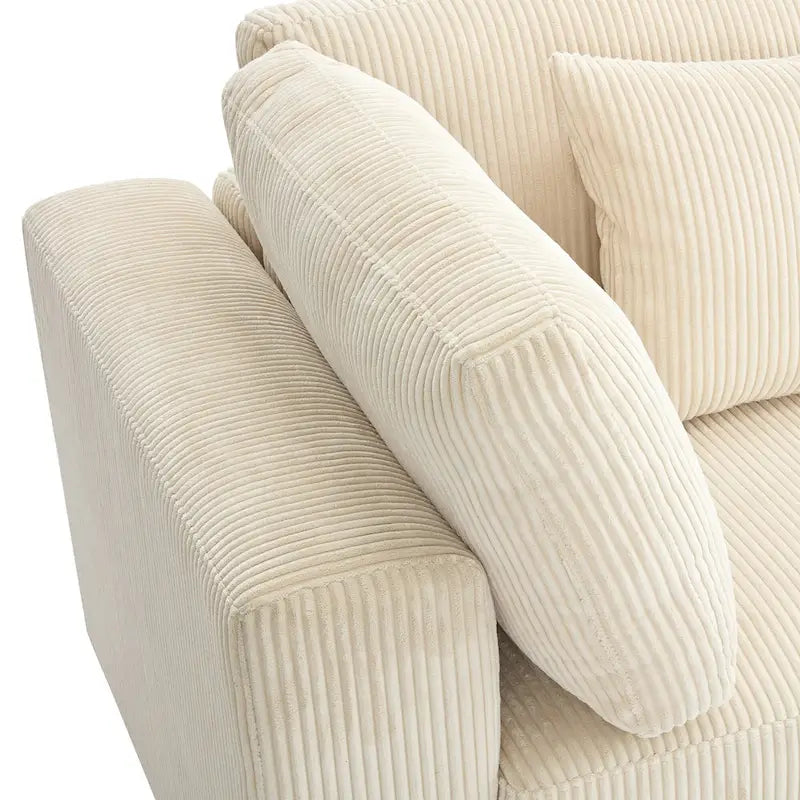 105-Inch Sofa with Cushions and Five Decorative Pillows 6