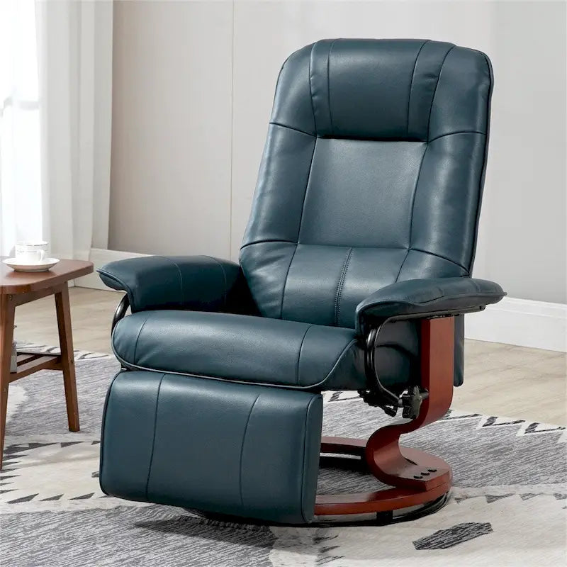 Swivel Recliner Chair with Adjustable Backrest and Footrest 30
