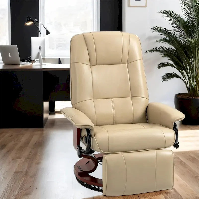 Swivel Recliner Chair with Adjustable Backrest and Footrest 1