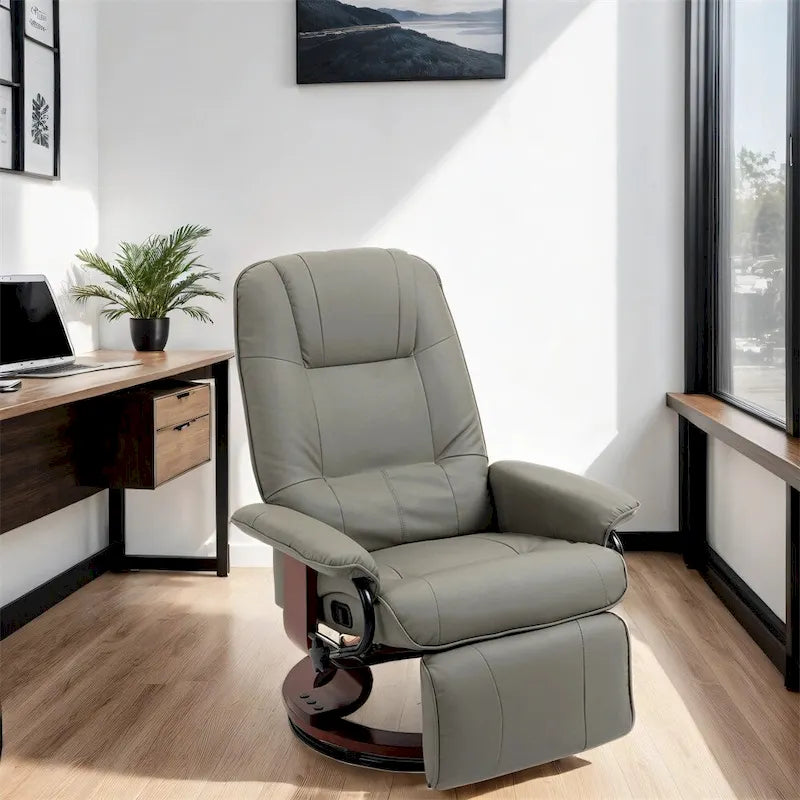Swivel Recliner Chair with Adjustable Backrest and Footrest 5