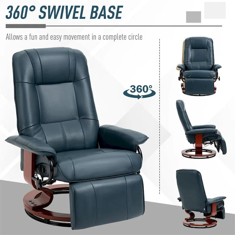 Swivel Recliner Chair with Adjustable Backrest and Footrest 7
