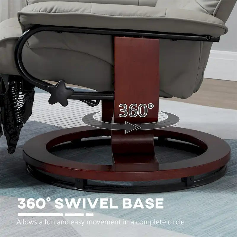 Swivel Recliner Chair with Adjustable Backrest and Footrest 17