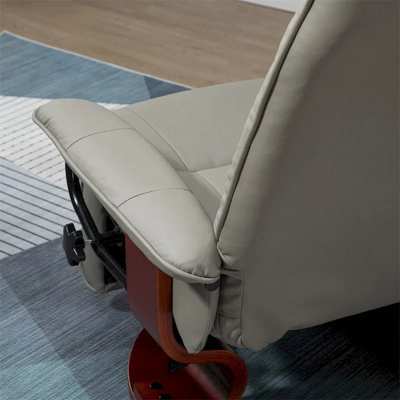 Swivel Recliner Chair with Adjustable Backrest and Footrest 18