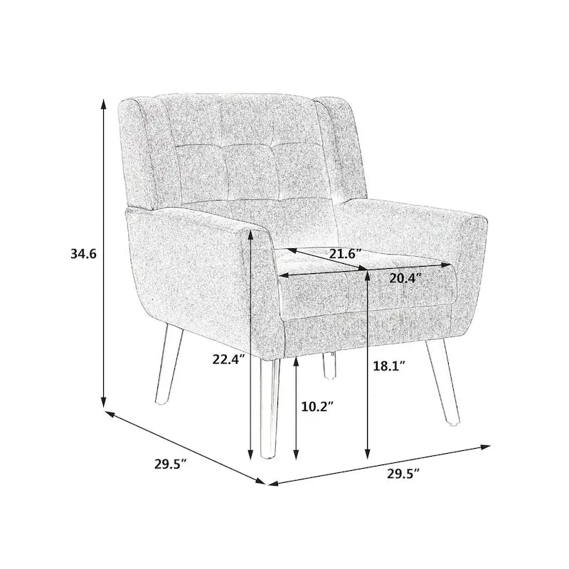 Contemporary Ergonomic Accent Chair in Soft Leather with Black Legs – Ideal for Living Room and Bedroom 5