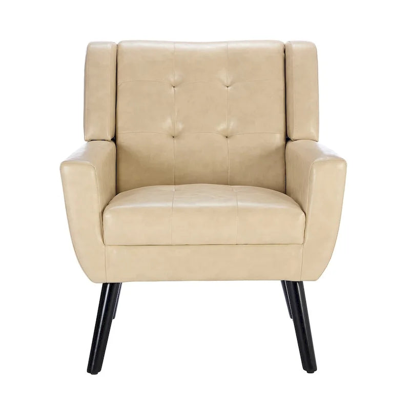 Contemporary Ergonomic Accent Chair in Soft Leather with Black Legs – Ideal for Living Room and Bedroom 9