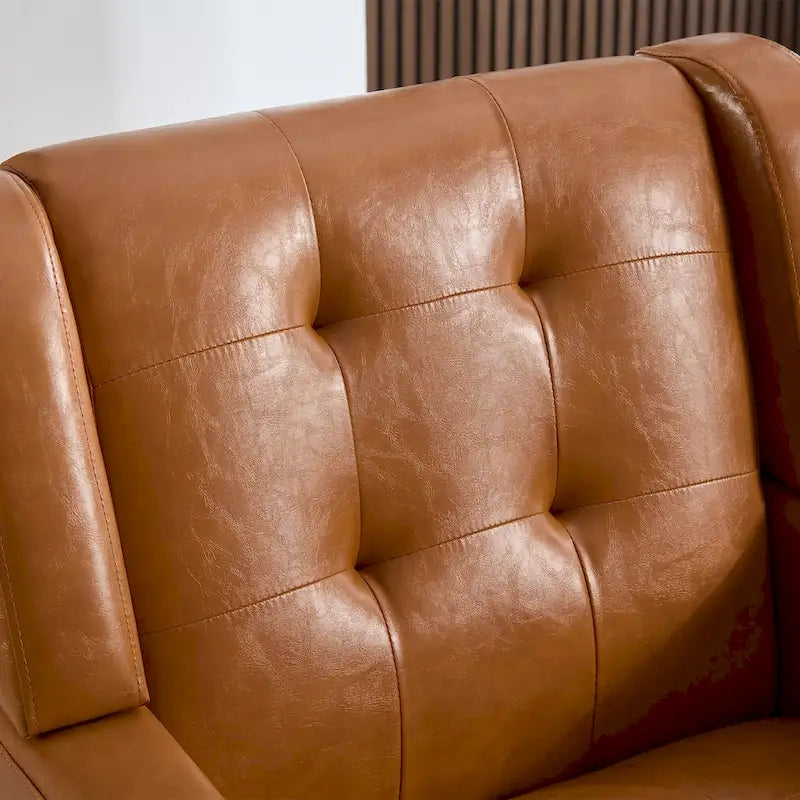 Contemporary Ergonomic Accent Chair in Soft Leather with Black Legs – Ideal for Living Room and Bedroom 31