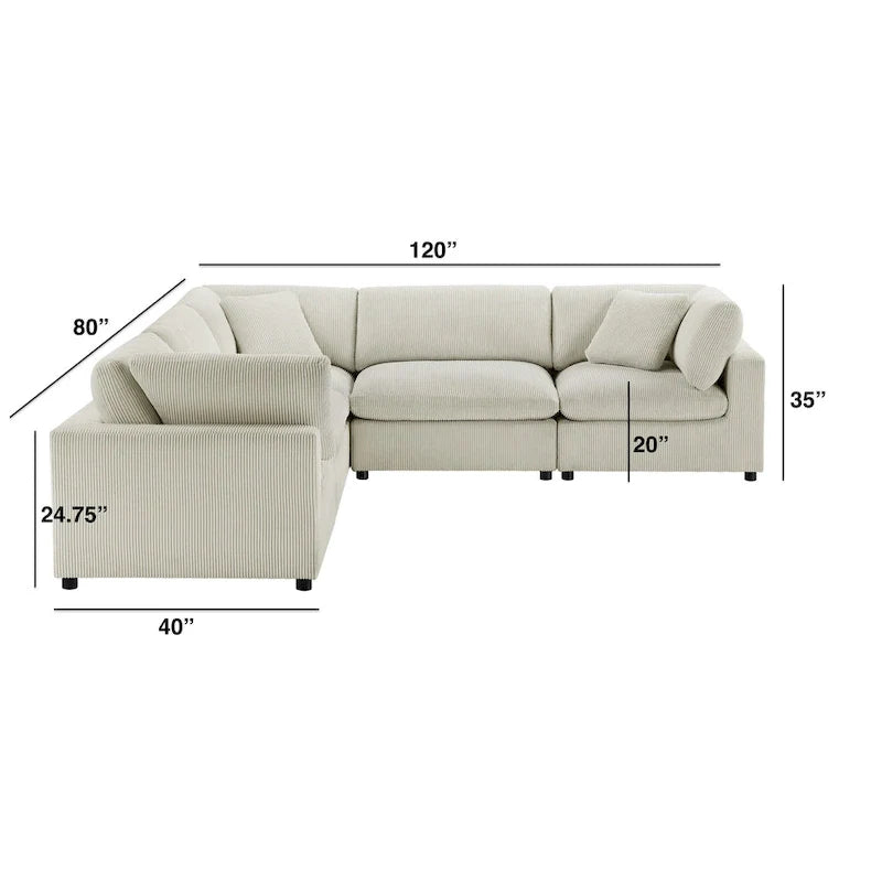 Cambrai 5-Piece Modular Sectional Sofa by Greyson Living 15