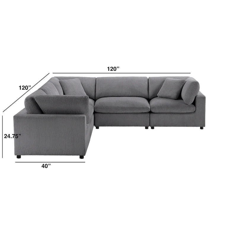 Cambrai 5-Piece Modular Sectional Sofa by Greyson Living 35