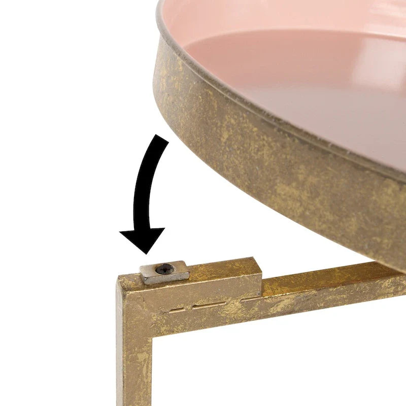 Kate and Laurel Celia Round Metal Folding Accent Table with Tray 5