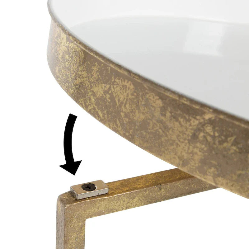 Kate and Laurel Celia Round Metal Folding Accent Table with Tray 9