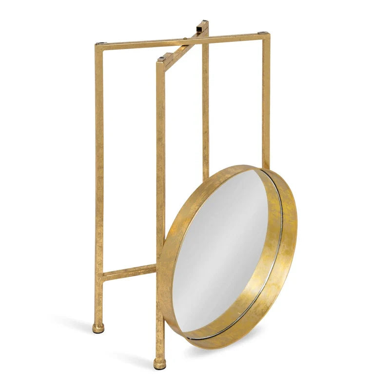 Kate and Laurel Celia Round Metal Folding Accent Table with Tray 13