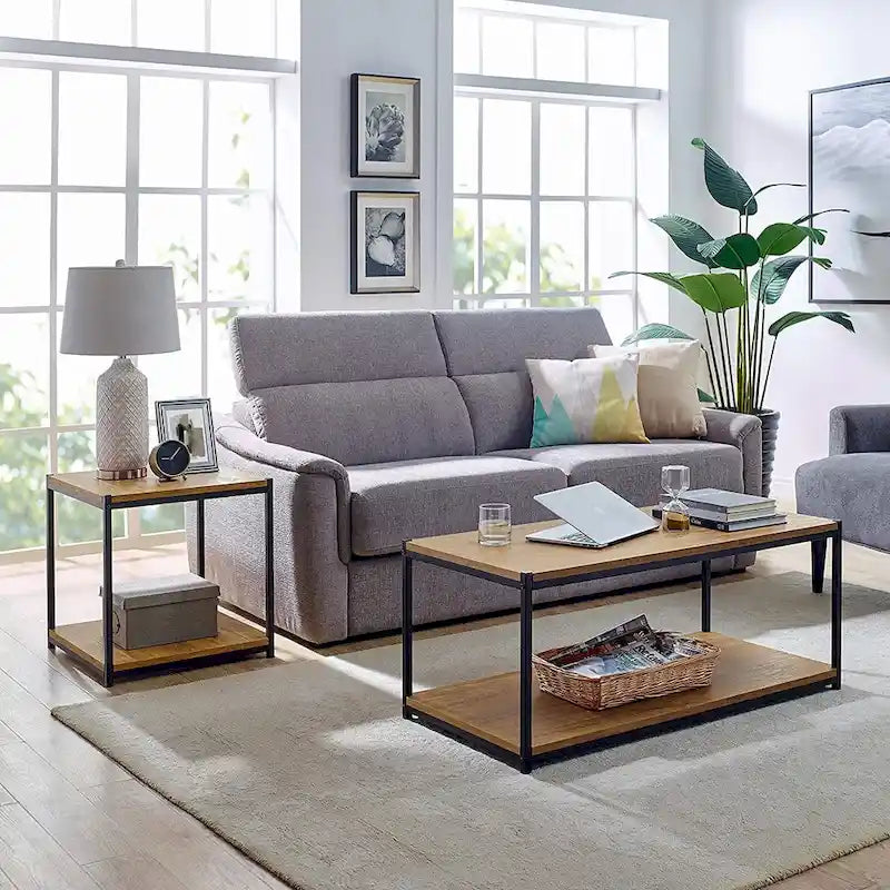 Caffoz Tall Side Table with Storage Shelf 2