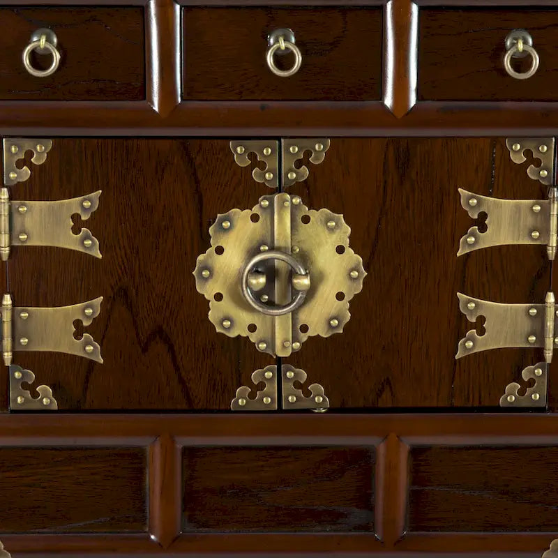 Handcrafted Korean Antique-Style 3-Drawer End Table Cabinet 3
