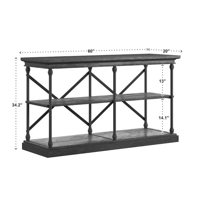 iNSPIRE Q Artisan Barnstone Iron and Wood Entryway Console Table 6