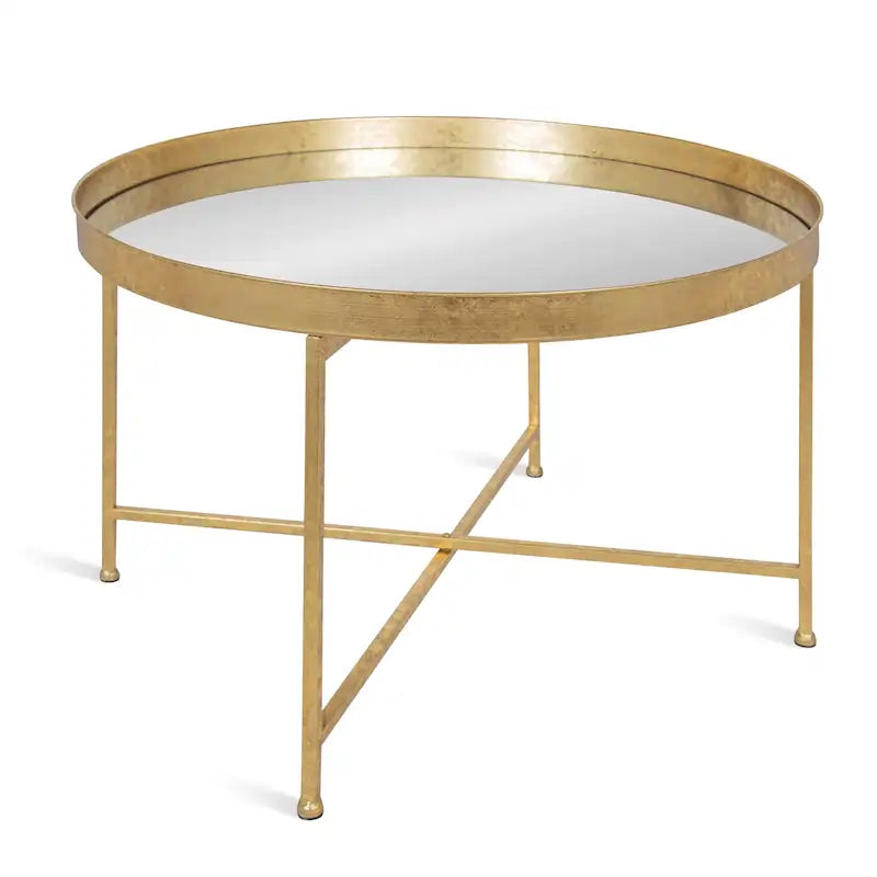 Kate and Laurel Celia 28.25-Inch Round Metal Coffee Table 38