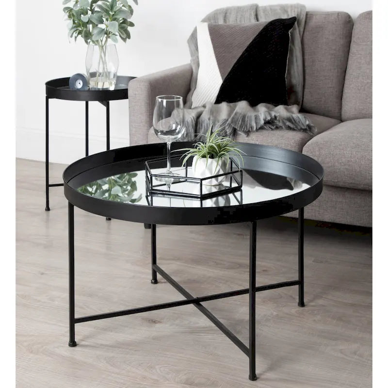 Kate and Laurel Celia 28.25-Inch Round Metal Coffee Table 2