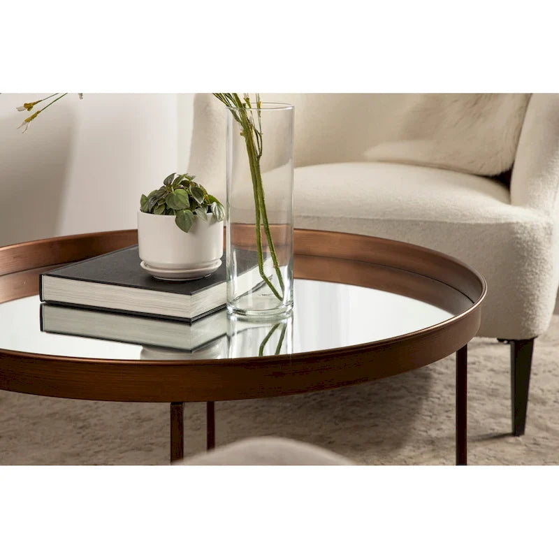 Kate and Laurel Celia 28.25-Inch Round Metal Coffee Table 6