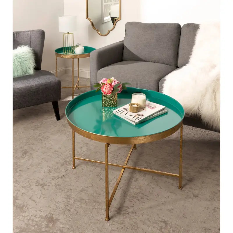 Kate and Laurel Celia 28.25-Inch Round Metal Coffee Table 9