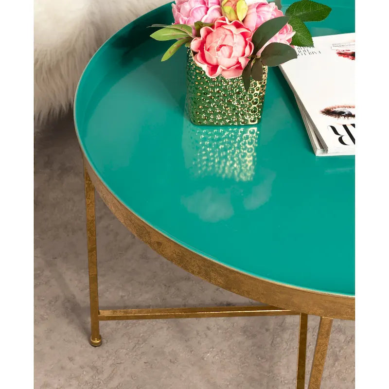 Kate and Laurel Celia 28.25-Inch Round Metal Coffee Table 10