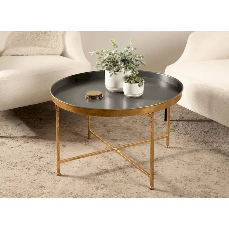 Kate and Laurel Celia 28.25-Inch Round Metal Coffee Table 11