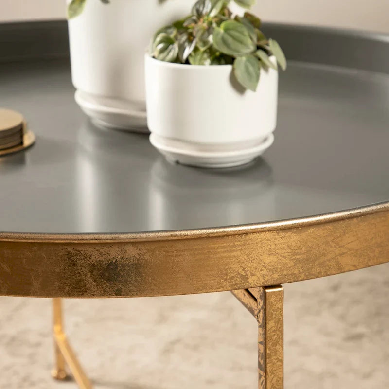 Kate and Laurel Celia 28.25-Inch Round Metal Coffee Table 14