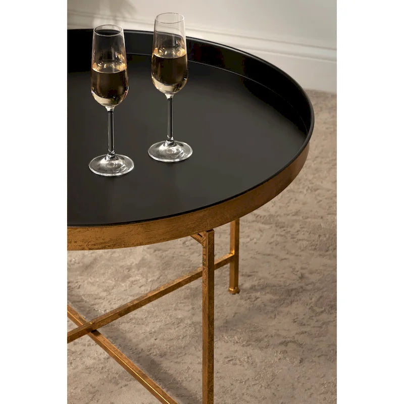 Kate and Laurel Celia 28.25-Inch Round Metal Coffee Table 16