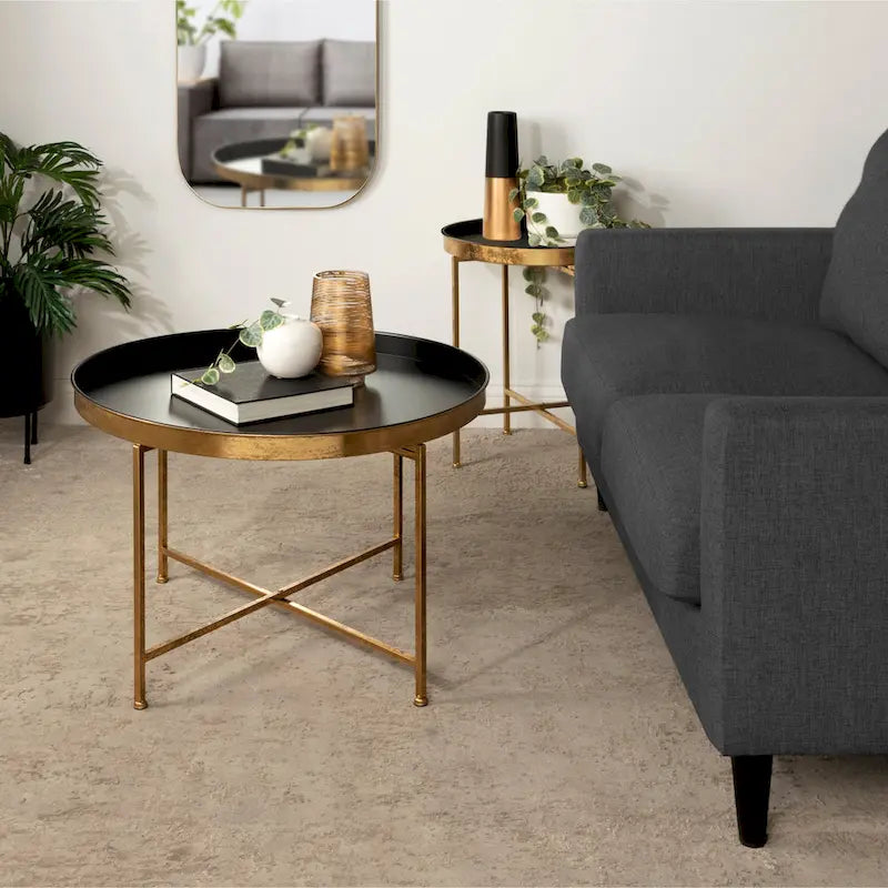 Kate and Laurel Celia 28.25-Inch Round Metal Coffee Table 17