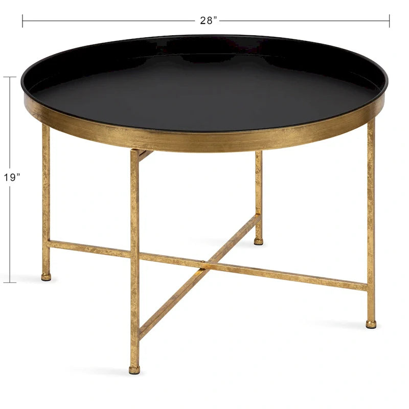 Kate and Laurel Celia 28.25-Inch Round Metal Coffee Table 22