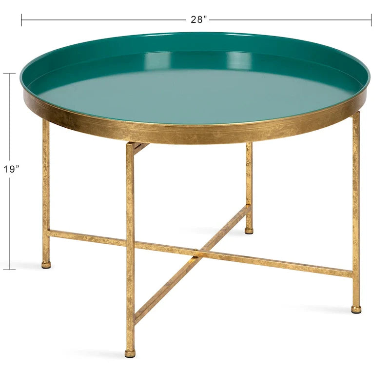 Kate and Laurel Celia 28.25-Inch Round Metal Coffee Table 32