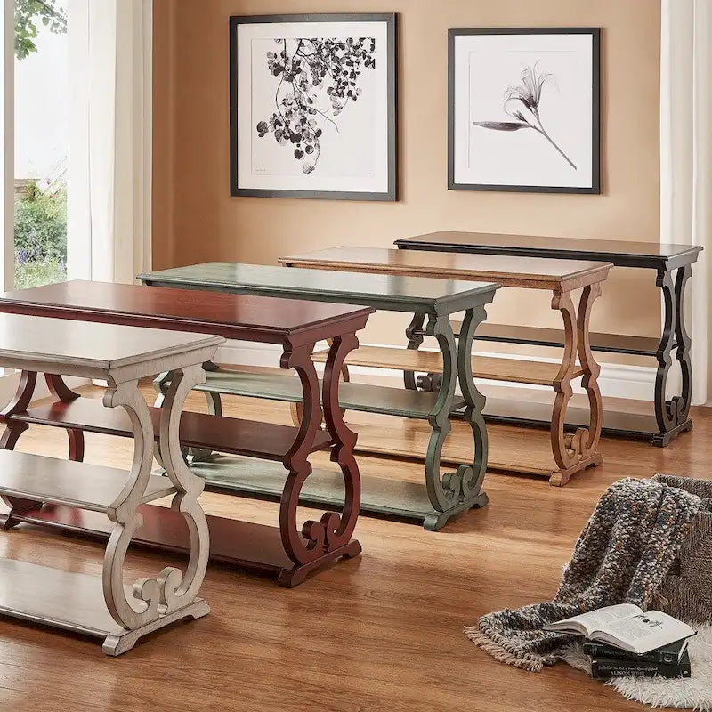 Lorraine Wooden Scroll TV Stand and Sofa Table by iNSPIRE Q Classic 1