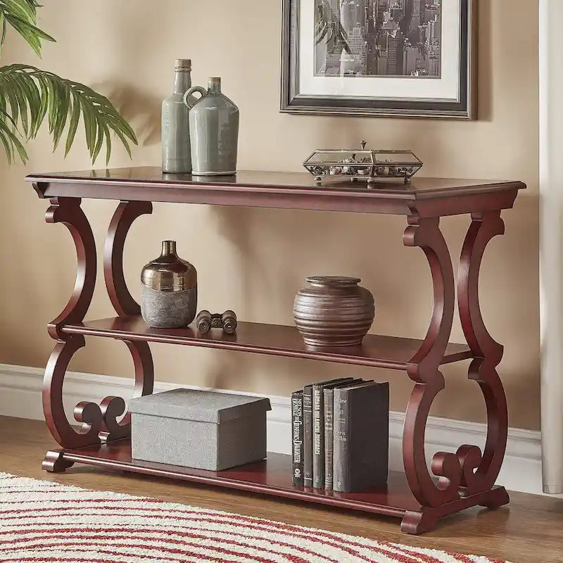 Lorraine Wooden Scroll TV Stand and Sofa Table by iNSPIRE Q Classic 3