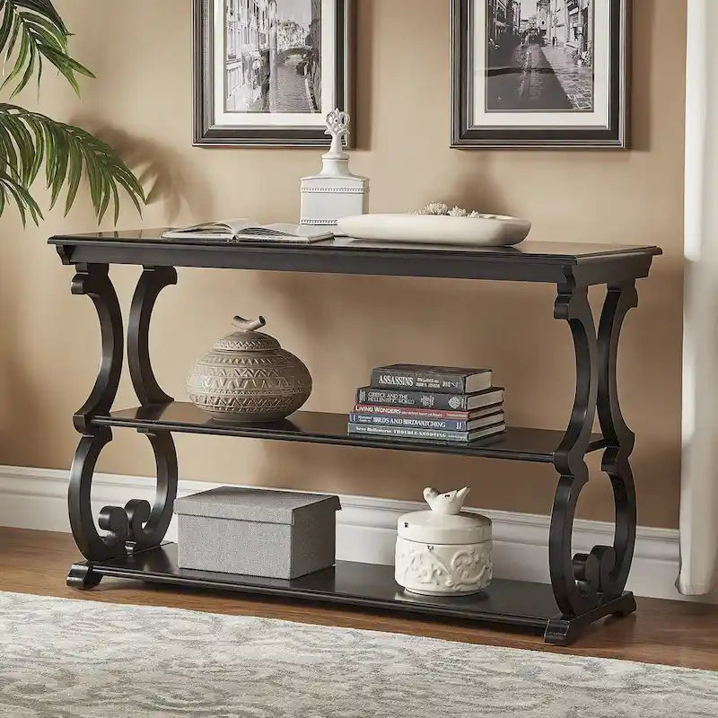 Lorraine Wooden Scroll TV Stand and Sofa Table by iNSPIRE Q Classic 5
