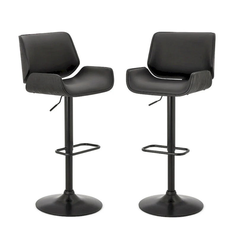 Glitzhome Adjustable Swivel Bar Stool Set with 3 Leatherette Seats for Pub Tables 8